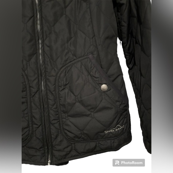 Eddie Bauer Black Quilted Mod Black Jacket - Picture 3 of 9